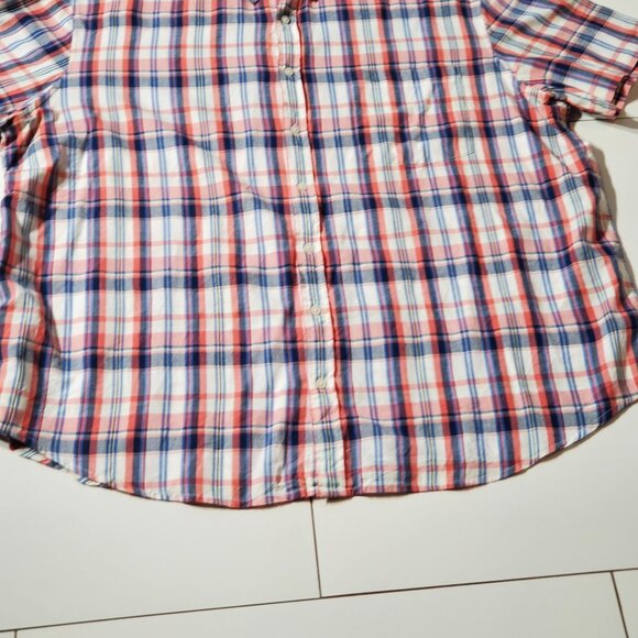 FOUNDRY PLAID SHIRT SHORT SLEEVE COTTON SIZE 3X - Picture 5 of 7